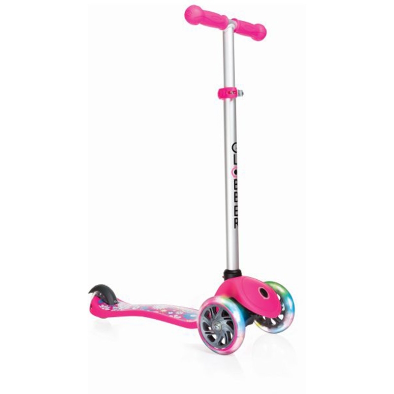 Πατίνι Globber Scooter Primo Fantasy pink flowers με τροχούς LEDΠατίνι Globber Scooter Primo Fantasy pink flowers με τροχούς LED