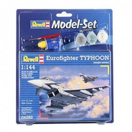 Πολεμικό Αεροπλάνο Eurofighter Typhoon 1/144 σετ δώρου με χρώματα & κόλλα