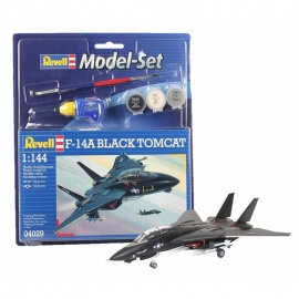 Πολεμικό Αεροπλάνο F-14A Black Tomcat 1/144 σετ δώρου με χρώματα & κόλλα