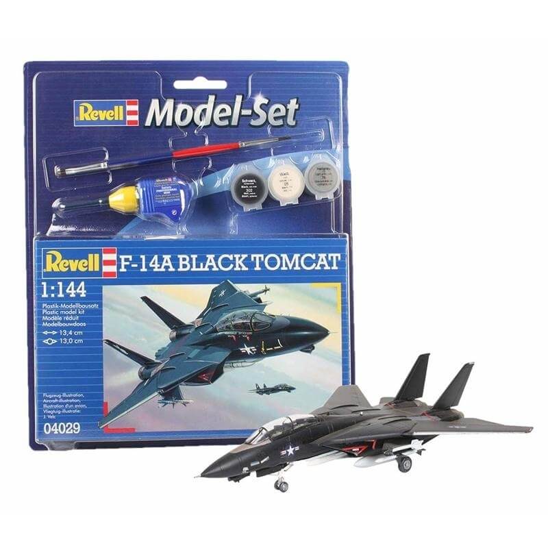 Πολεμικό Αεροπλάνο F-14A Black Tomcat 1/144 σετ δώρου με χρώματα & κόλλαΠολεμικό Αεροπλάνο F-14A Black Tomcat 1/144 σετ δώρου με χρώματα & κόλλα