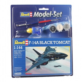 Πολεμικό Αεροπλάνο F-14A Black Tomcat 1/144 σετ δώρου με χρώματα & κόλλα